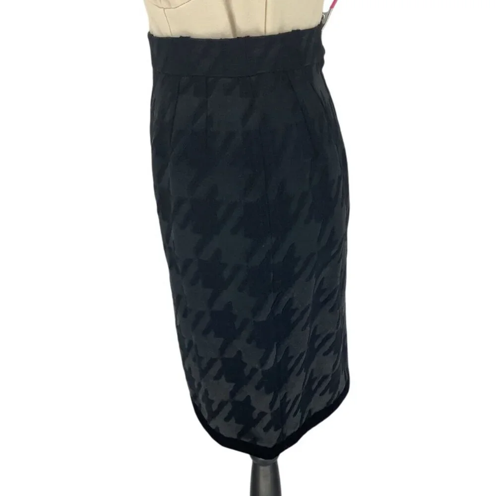 ESCADA Womens 34 US 2 Black Wool Silk Houndstooth Skirt & Blazer Elegant Luxury - Picture 14 of 16